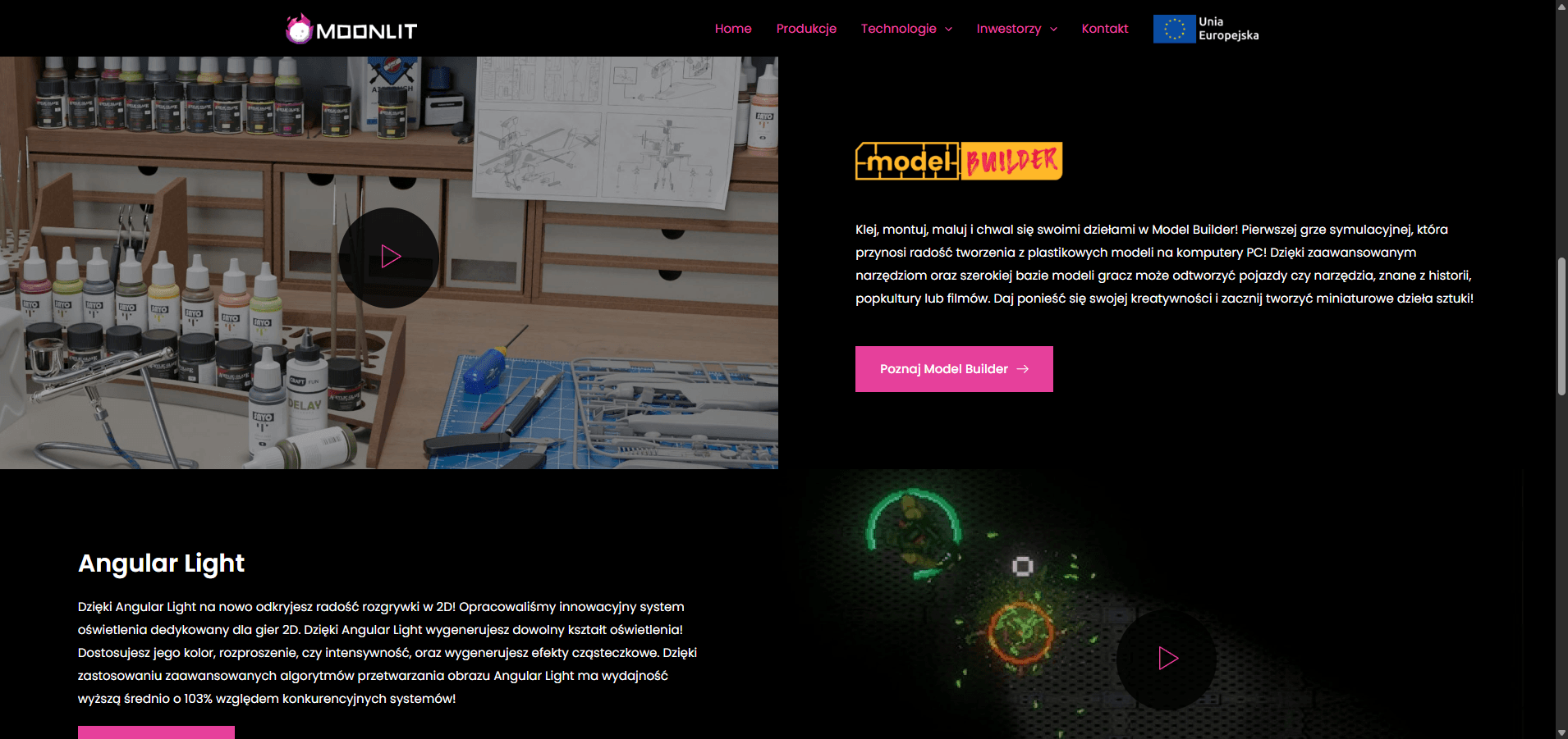 Moonlit Games — strona internetowa studia gier — 1